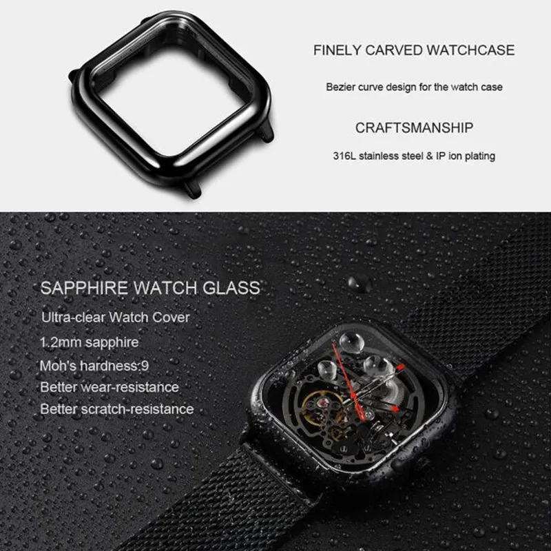 Montre originale Xiaomi Youpin CIGA Design montre mécanique à creusement automatique montres mécaniques carrées mâles CYX-C7 3002455233g