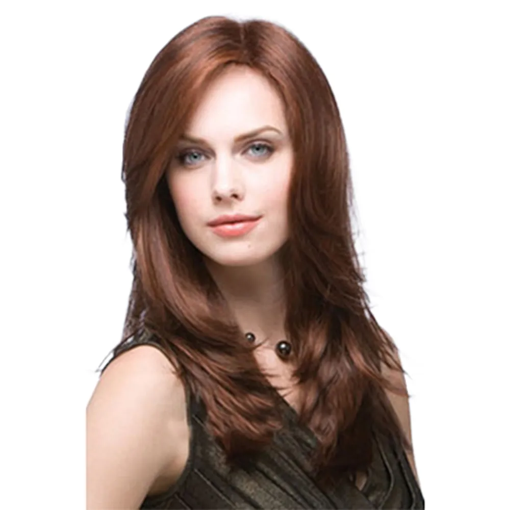 2020 New Style Amazon Hot selling Wig European and American Wig Fashion Ladies Oblique Bangs Long Hair High Temperature Silk Headgear