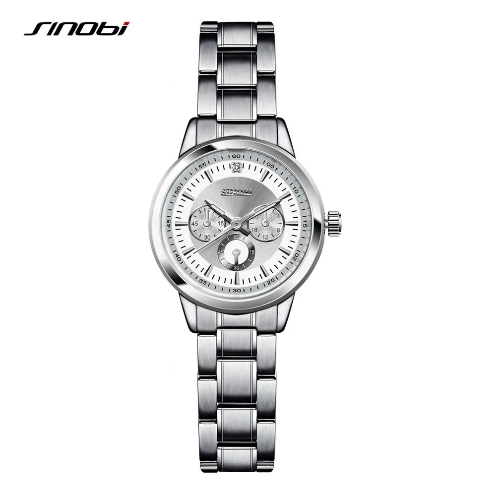SINOBI frauen Armband Mode Stahl Armbanduhren Luxus Marke Genf Quarzuhr Damen Armbanduhr Uhren Mujer Saatler239u