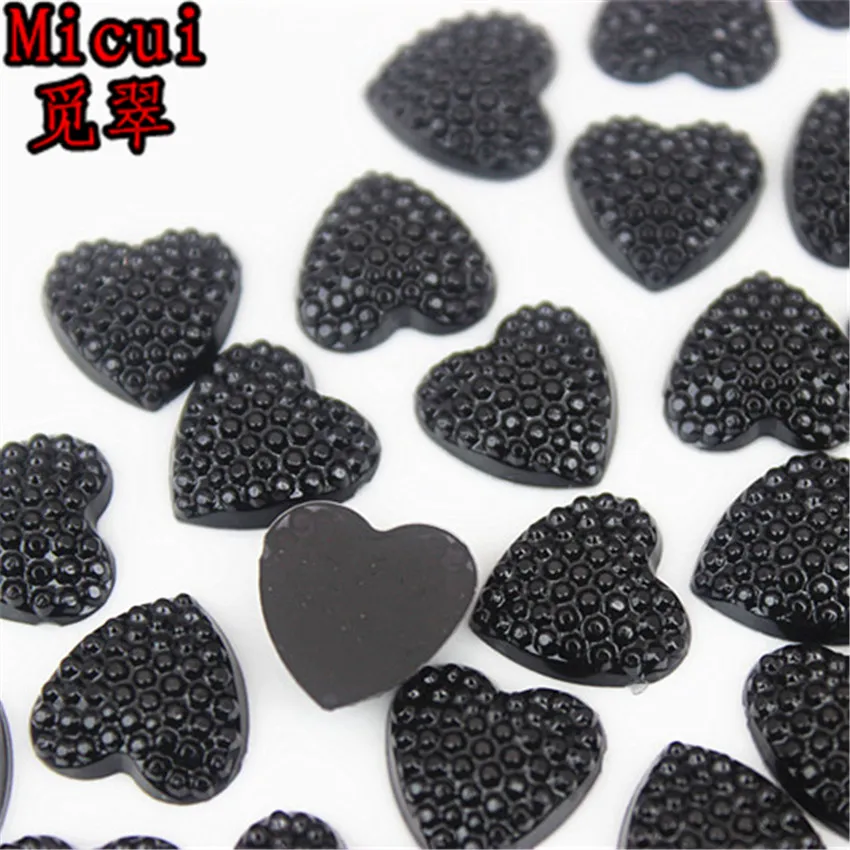 Micui 200 pièces 13mm coeur acrylique strass cristaux Flatback Non couture pour vêtements robe décorations bijoux accessoires ZZ743234U