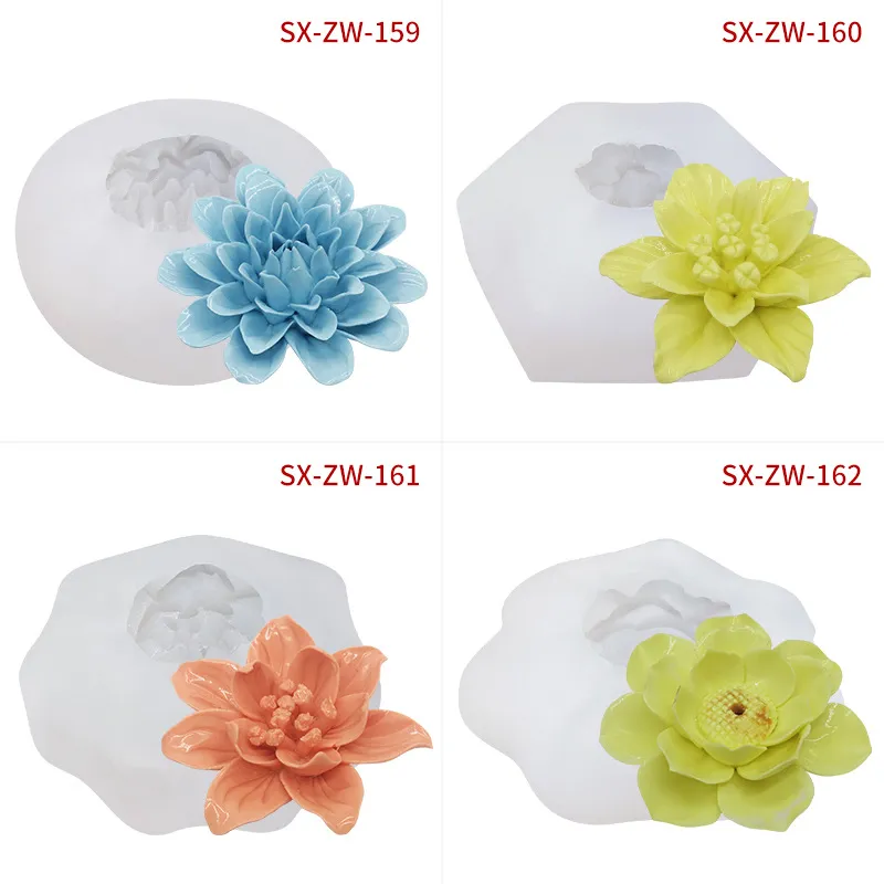3d silikonowy Formy Kwiat Czekoladowy Kremówka Ciasto Dekoracja Aromatherapy Handmade Mydło Lodowe Formy Cukierki Narzędzie Do Pieczenia