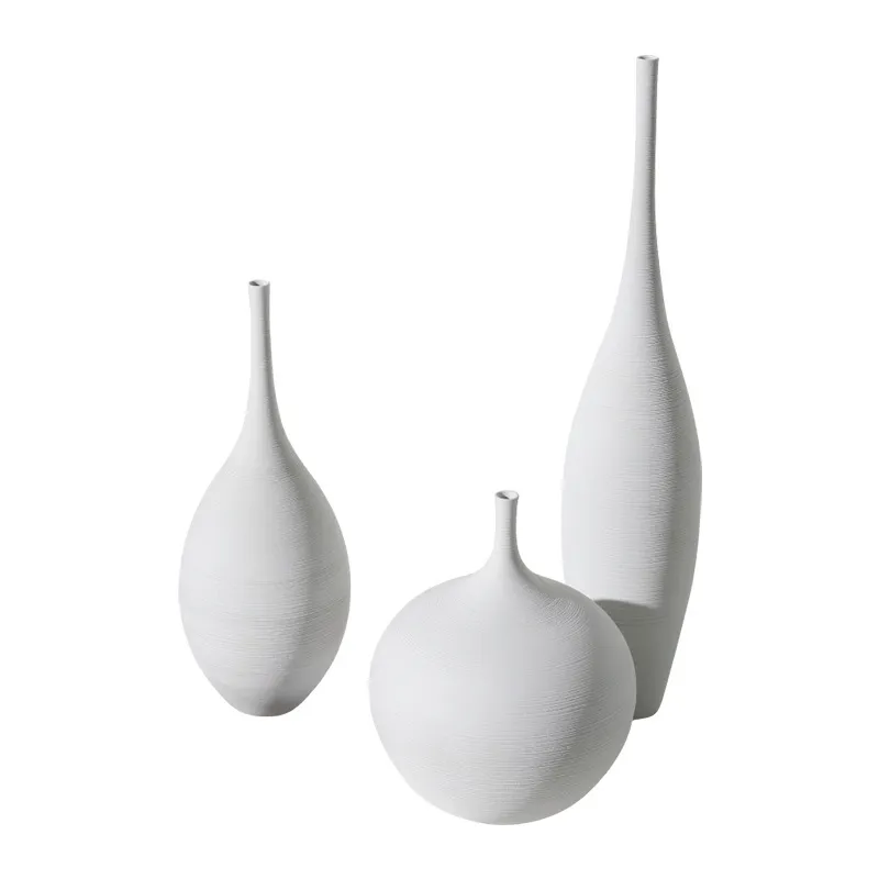 Moderne minimaliste fait à la main Art Zen ornements en céramique modèle de salon décoration de la maison Vase à fleurs 210414