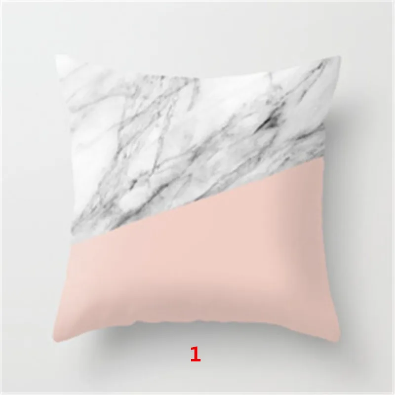 Housse de coussin géométrique 45x45 cm Texture marbre jeter taie d'oreiller housse de coussin pour canapé décor à la maison D190109027091374