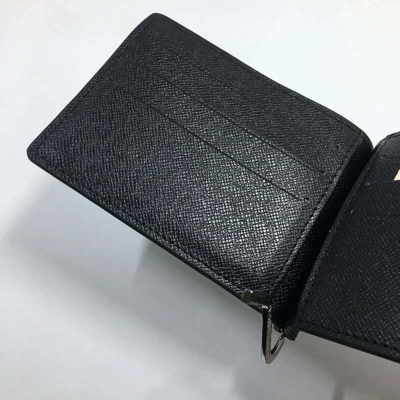 Black Id Id Credit Bolsres Genuine Leather Small Cartet With Money Clip For Men 2023 New Fashion Mini Card Holder Pouc242L