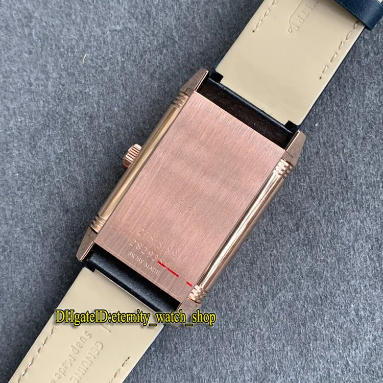 MG Topversie Reverso Flip aan beide zijden Dubbele tijdzone 398258J Blauwe wijzerplaat Cal 854A 2 Mechanische handopwinding Herenhorloge Designer 2345