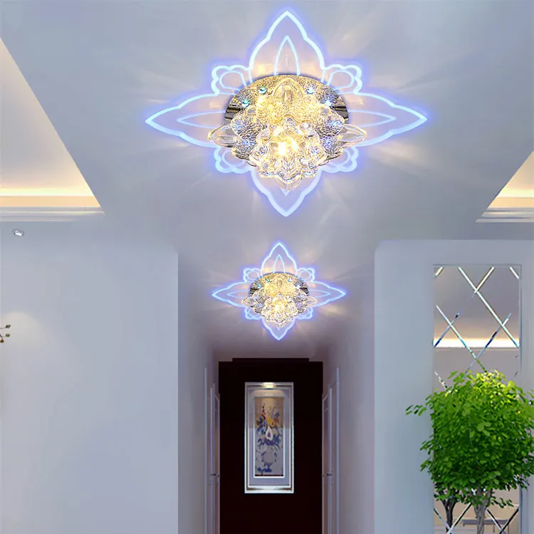 Moderne LED Kristallen Vlinder Plafondverlichting Woonkamer Spotlight Gang Gangpad Plafondlamp Creatieve Veranda Entree Lighting277U