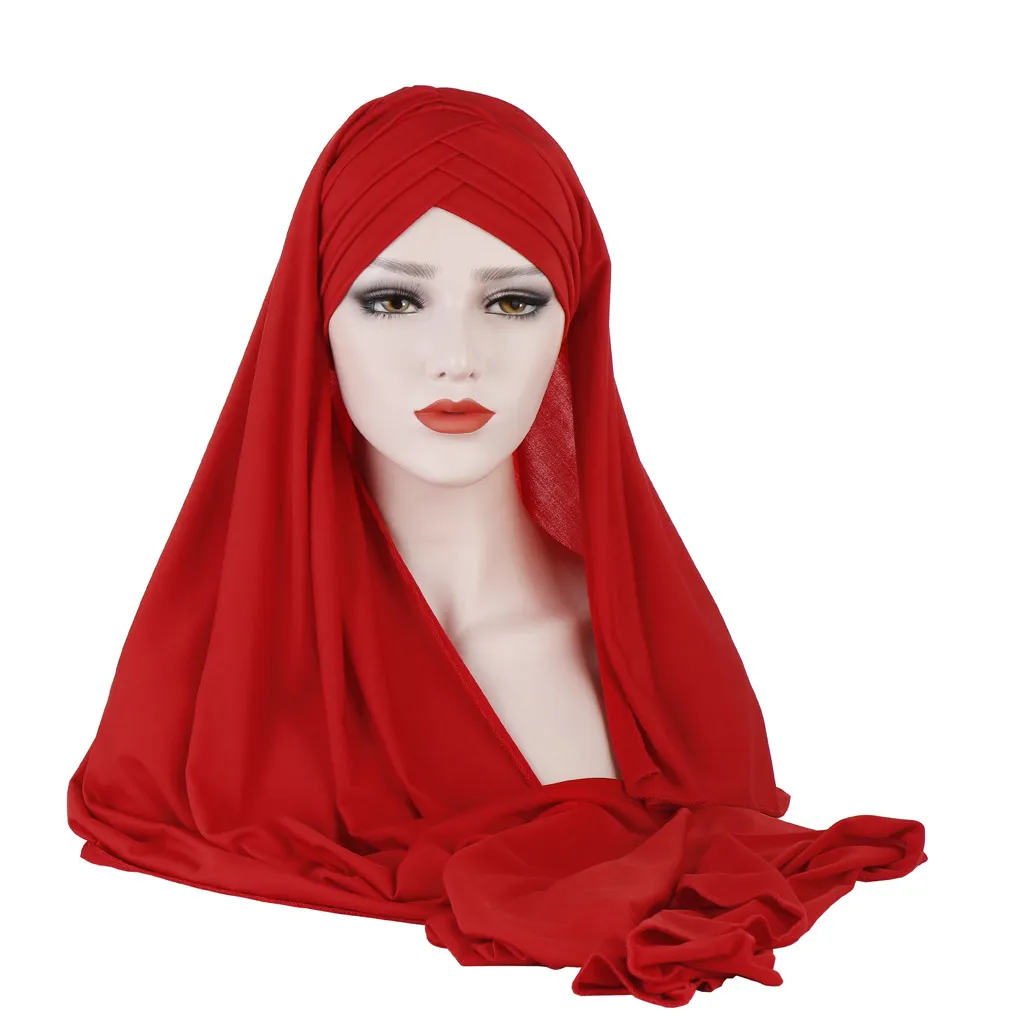10 pz/lotto Misto Solido Pianura Hijab Sciarpa Cap Donne Testa Indossare Cappello di Colore Solido Pieno Coverag Sciarpe Musulmane Islamiche