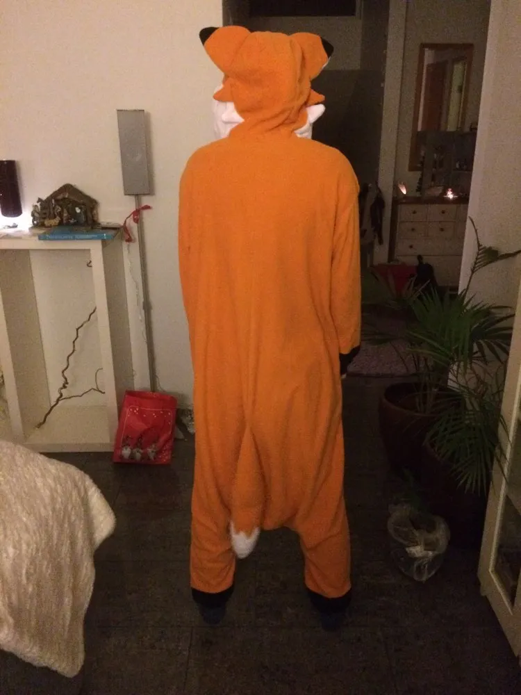 Animal dorosły wysokiej jakości Mr Fox Kigurumi piżamę grube miękkie polar Halloween Party Family Party Halloweenowe Kostiumy 237p