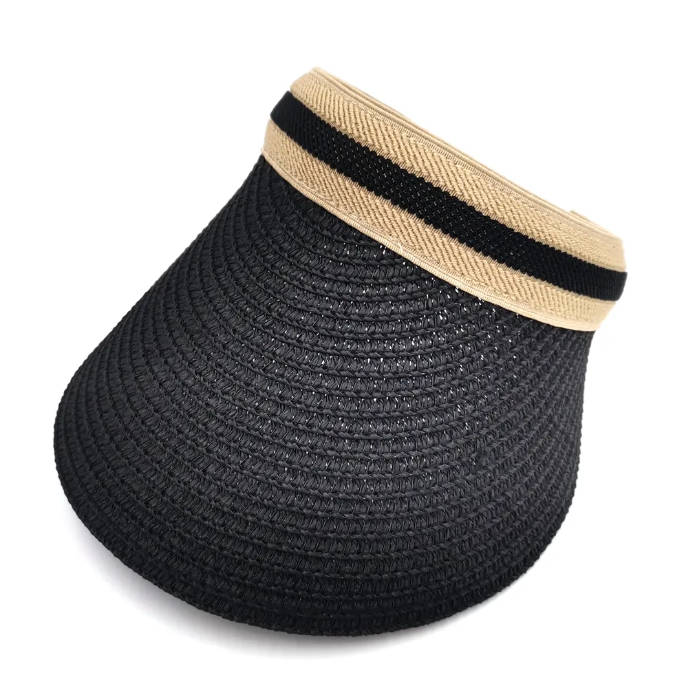 Moda letnie kobiety słoma pusta najlepsza wizjerze plażowa czapka słoneczna ochronę UV szeroką grzbiet na zewnątrz prezent prosty czapka regulowana 2278707