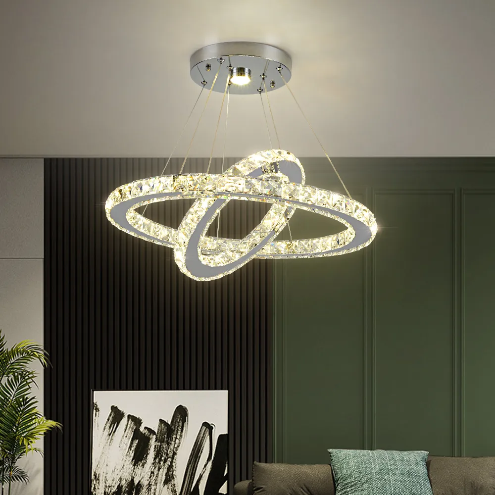 Nowoczesne K9 Crystal LED LED światła żyrandola LED Home Chrome Lust Blue żyrandole Sufit Wisiorki do salonu2126