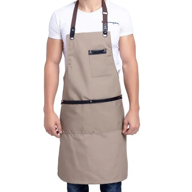 Tablier de cuisine en toile de cuisine pour femmes et hommes, Chef, café, boutique, BBQ, pâtisserie, Restaurant, Bib219V