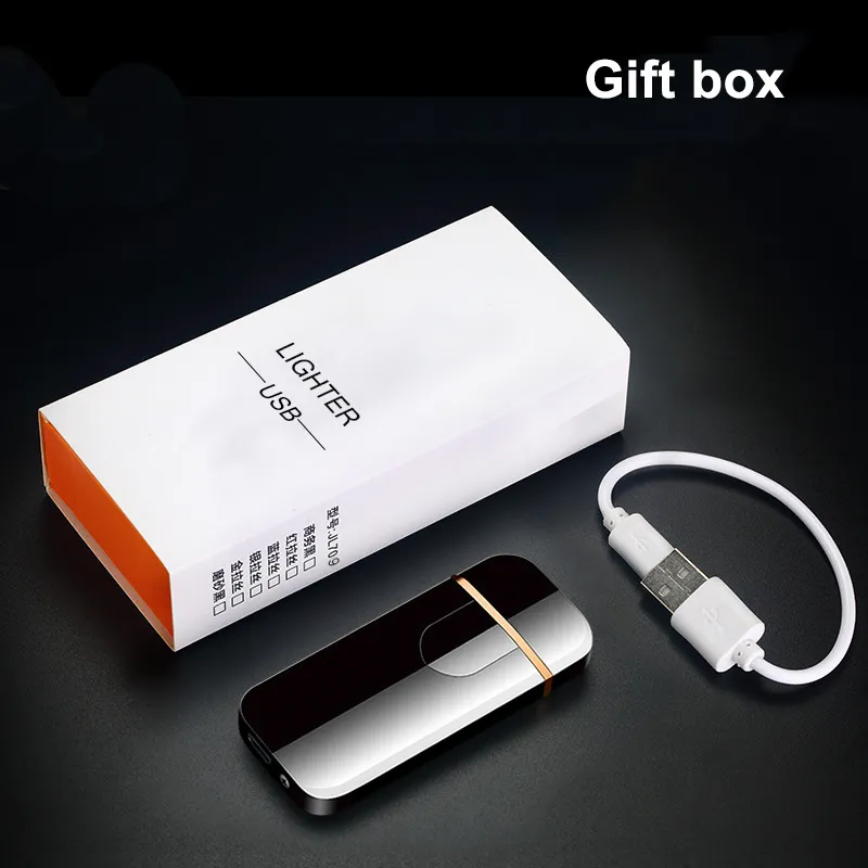 USB plus léger d'empreinte digitale tactile Smart Lighters Electric Rechargeable Cigarette sans flamme Mini Windproofrproof7180540