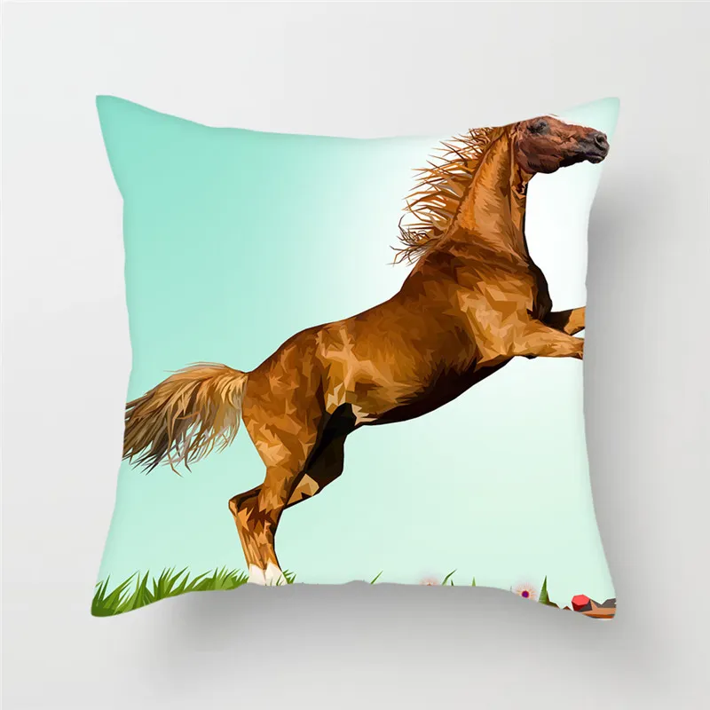Cuscino cuscino selvatico prateria cavallo cuscino copertura animali selvatici lanciare cuscini da cuscini la sedia domestica decorazioni divano decorazioni pillowcases 2020pil