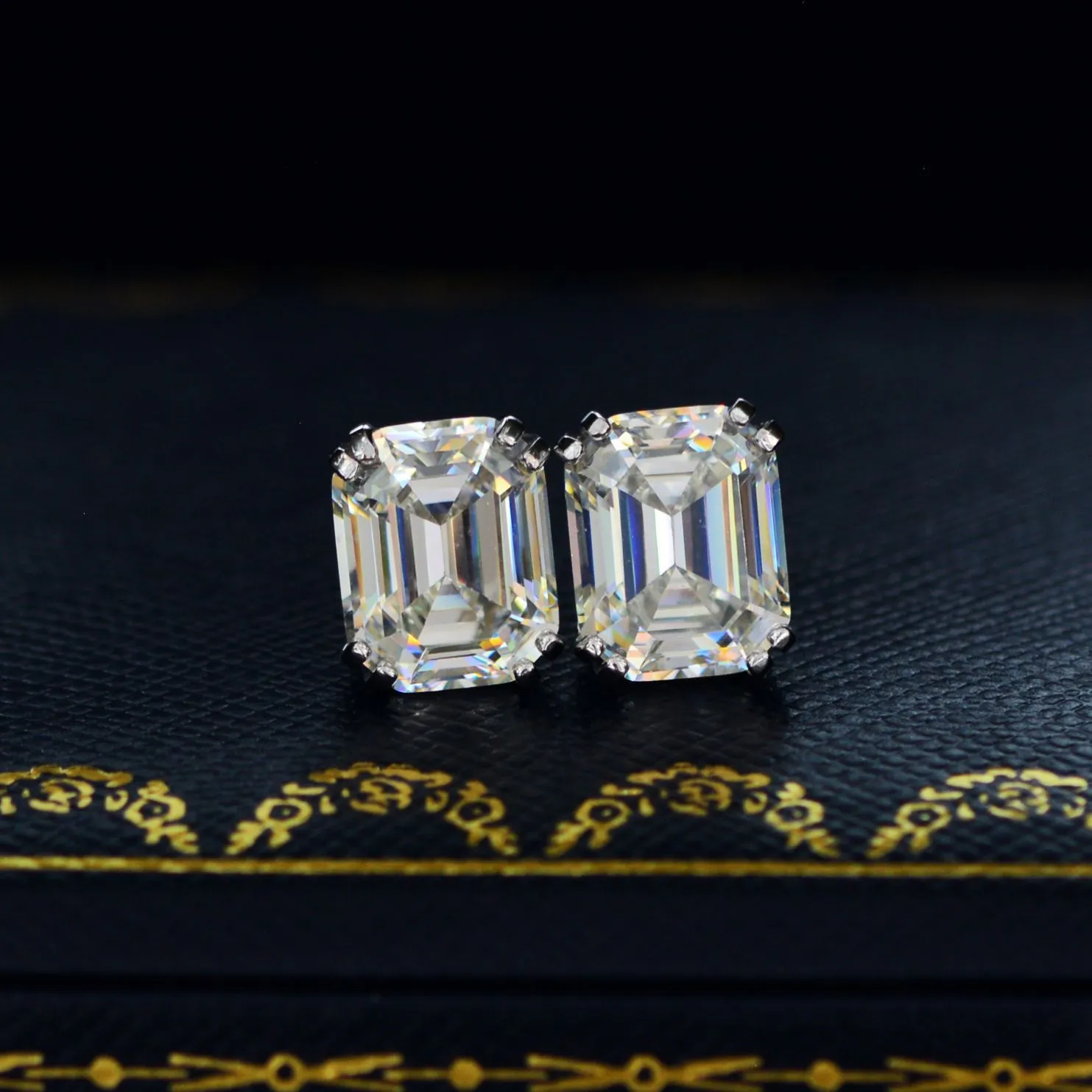 Wong Rain Classic 925 Sterling Silver Created Moissanite Gemstone Diamonds Earrings Ear Studs Wedding Fine Jewelry Whole CX200312P