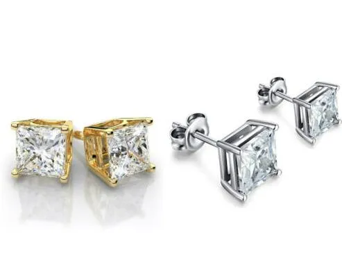 18k Guldpläterad rostfritt stål Studörhängen Cubic Zirconia Men Kvinnor 2 st örhängen set264k