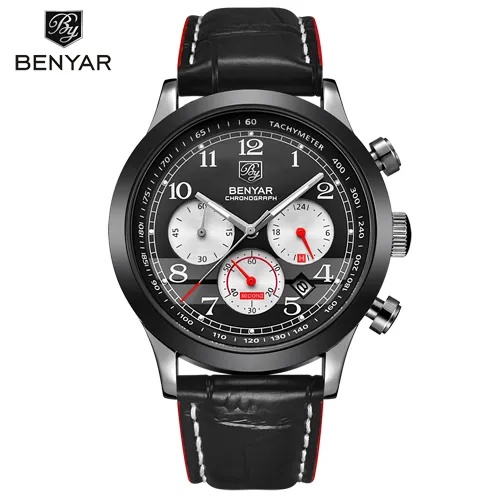 Relogio Masculino BENYAR mode chronographe Sport hommes montres haut de gamme de luxe Quartz montre militaire mâle erkek kol saati302J