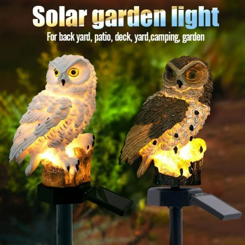 Uil op zonne-energie met LED-paneel op zonne-energie Fake Uil Waterdichte zonne-tuinverlichting Uilornament Dierlijke vogel Buitentuin Lampen272S