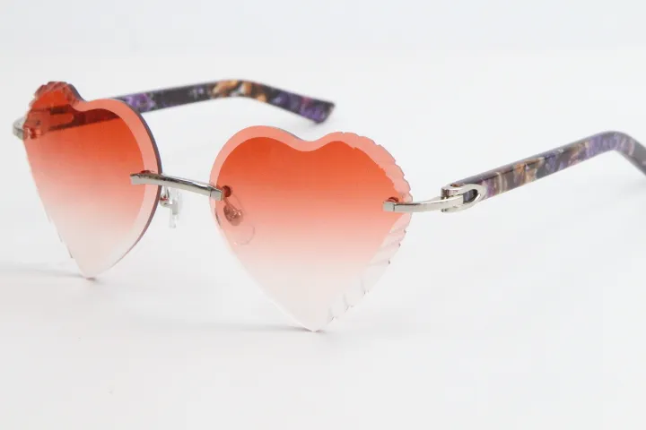 Продажа солнцезащитных очков без оправы, солнцезащитные очки с мраморной фиолетовой планкой 3524012, линзы с градиентом Adumbral, прозрачные оправы с прозрачными очками eglasse293i