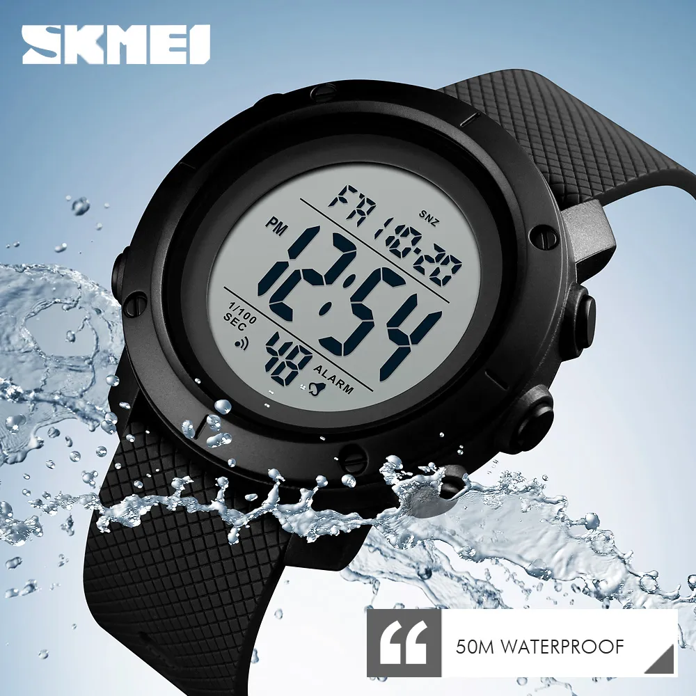 Skmei Sport Watch Men Luxury Brand 5bar vattentäta klockor Montre Men Alarm Clock Digital Watch Relogio Masculino 1426217B