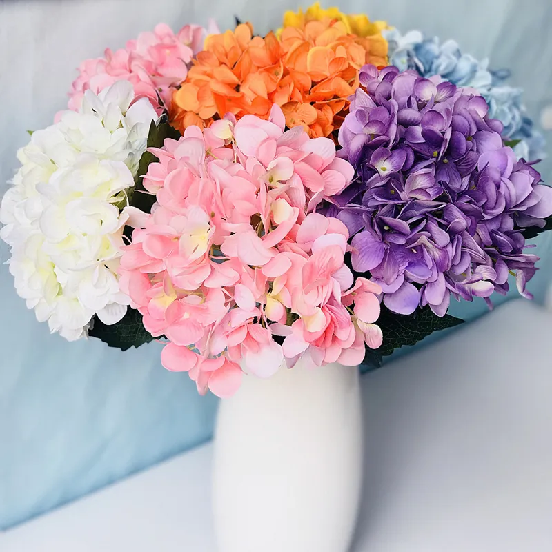 19 Cm Two-Leaf Hydrangea Artificial Flower Fake Flower Hydrangea Silk Flower Home Wedding Photography Bride Holding Bouquet BH1800 CY