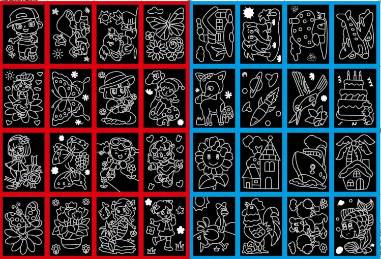 20 Teile/satz 10 Teile/satz Magie Scratch Kunst Doodle Pad Sand Zeichnen Malerei Karten Frühen Bildungs Lernen Kreative bildung spielzeug für Kinder