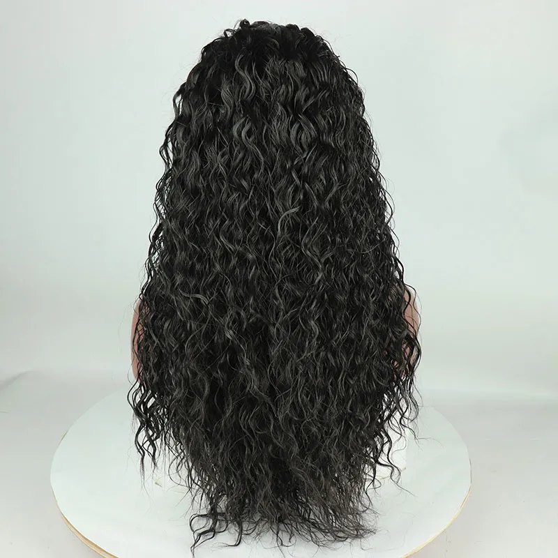 Black 133 Synthetic Lace Front Curly Long Wig No Glue Heat Resistant Fiber Suitable For Black Women Daily Wigs20206234710