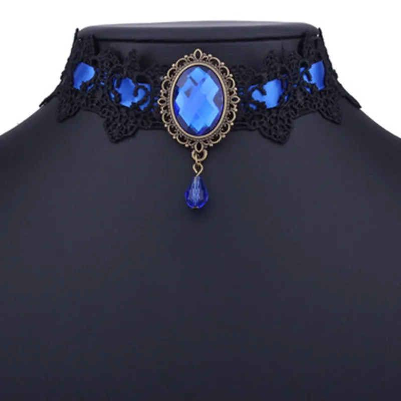 Collier pendentif en dentelle et cristal de Style gothique européen et américain, 1 pièce, 310n