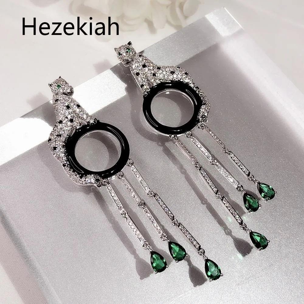 Hezekiah S925 Tremella iğne Leopar Püsküller Küpe Lüks Lüks high-end Ziyafet Küpe Fransız kalite Ücretsiz kargo Dans