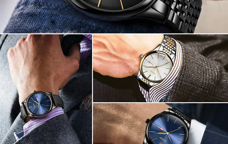 AESOP 8 5mm Ultra dunne Mode Heren horloges topmerk luxe Mannelijke Klok Mannen Relogio Masculino sliver strap265D