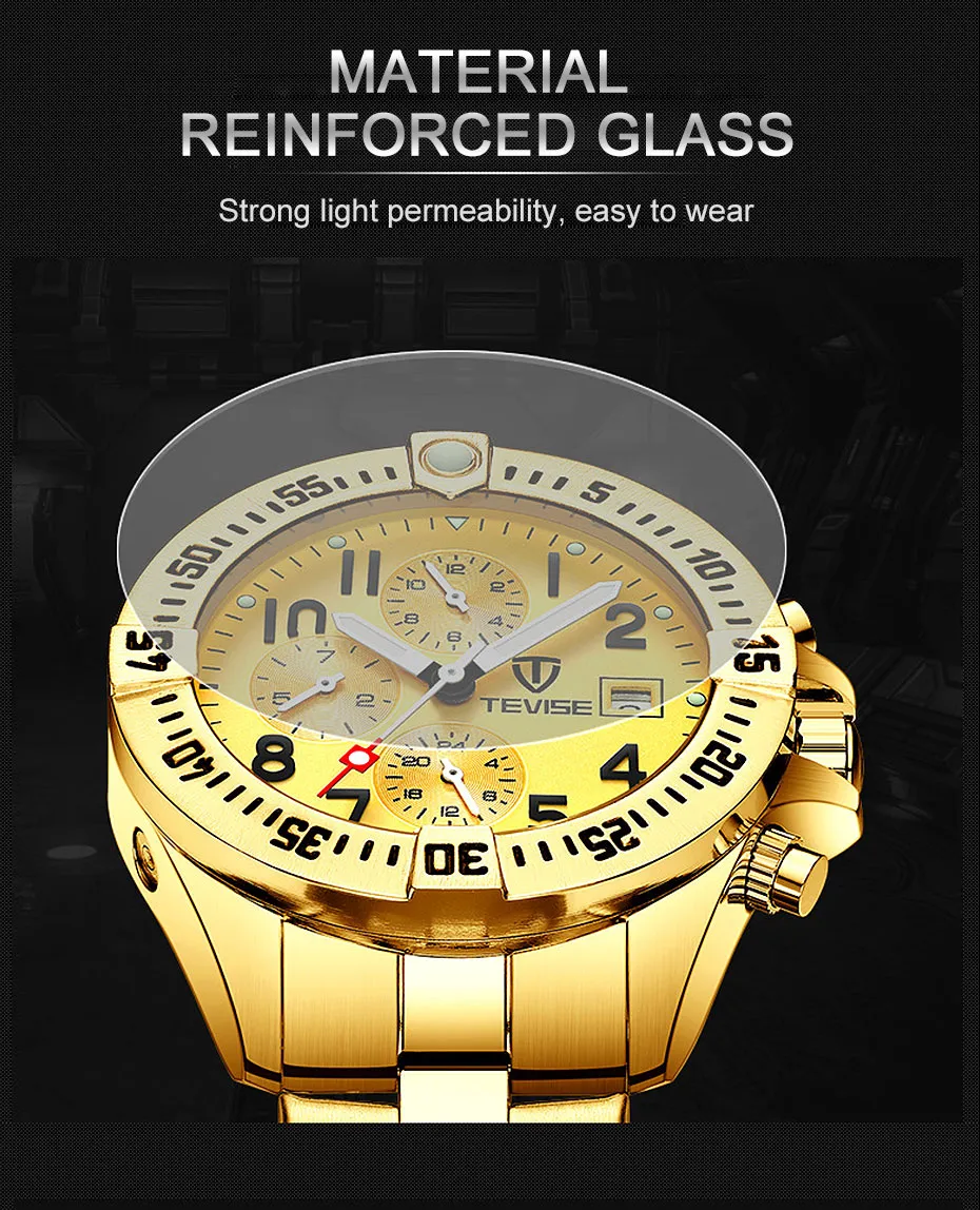 TEVISE Luxe horloge Merk Mannen Automatisch Mechanisch Horloge Heren roestvrijstalen Skeleton Waterdicht Horloge Relogio Masculino BOX298k