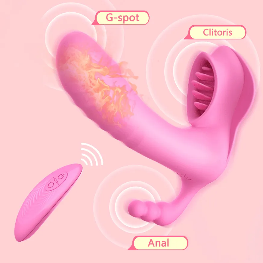 Olo fjäril dildo vibrator trådlös fjärrkontroll klitoris stimulator g-spot massager vagina tunga slickar sexleksak för kvinna mx191228