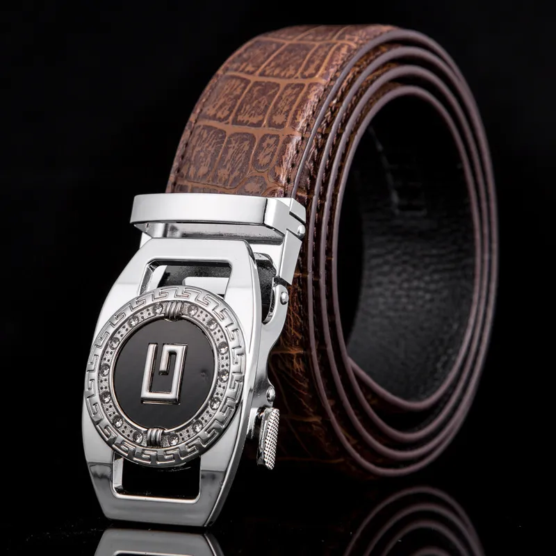 New original leather designer Big buckle men's belt luxury Automatic Buckle belt top fashion mens Genuine leather luxury belt269s