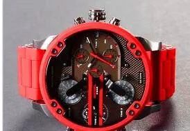 Reloj de alta gama para hombre nuevo dd militar completo de silicona reloj de moda de acero inoxidable para hombre esfera grande negocios doble acción 268l