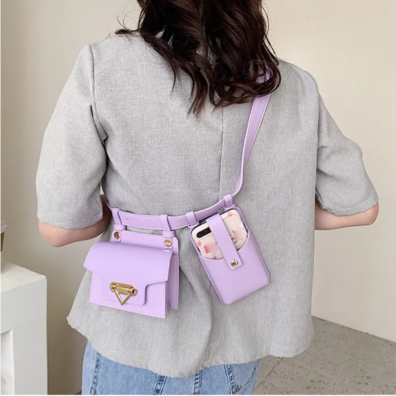 Bolsas de cintura para mujeres PU cuero mini riñonera paquete de viajes multifuncionales bolso de hip hop bum bolso femenino bolsos pequeños340v