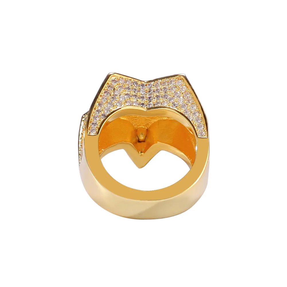 Men's Zircon Star Ring Diamond Euramerican Hip Hop Jewelry Copper Iced Out Mens Rings290z