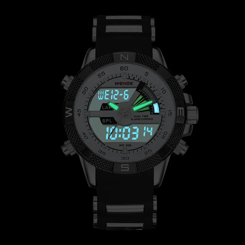 Luxury Brand WEIDE Men Fashion Sports Watches Men's Quartz Analog LED Clock Male Military Wrist Watch Relogio Masculino LY191310q