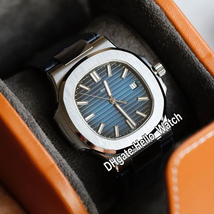 Version 40mm Sport 5711 1A 010 5711 1 Cal 324 montre automatique pour hommes en acier Caes cadran à Texture bleue bracelet en cuir bleu PPHW Watch215a