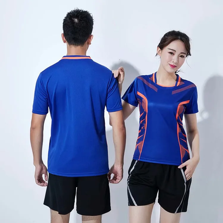 Personnalité impression badminton servir motion costume hommes et femmes à manches courtes tennis de table maillot vêtements d'entraînement