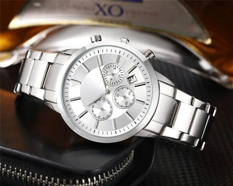 Todos os subdial trabalho masculino moda relógios de luxo estilo ar aço inoxidável cronômetro função designer quartzo movimento relógios esporte milit2715