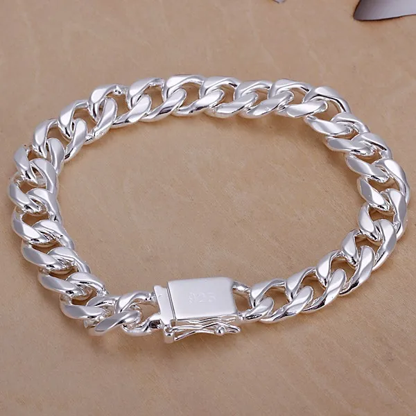 T gg halsband högkvalitativa män hiphop smycken sätter eleganta halsband + armband 925 sterling silver 1 + 1 figaro kedja