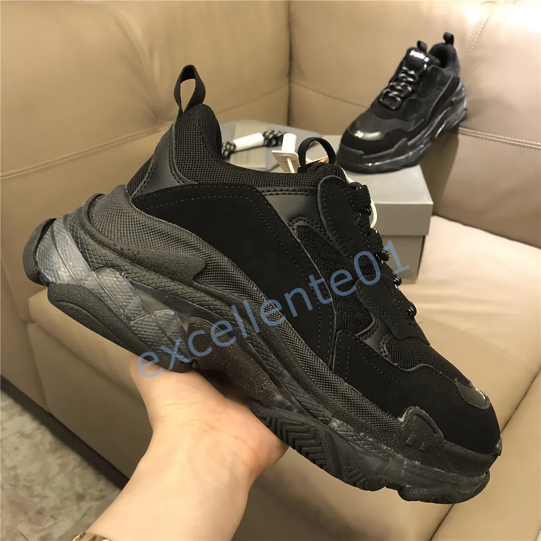 2020 paryskie obuwie Triple S przezroczysta podeszwa trenerzy buty dla taty Sneaker czarne ponadgabarytowe męskie damskie beżowe najwyższej jakości biegacze Chaussures