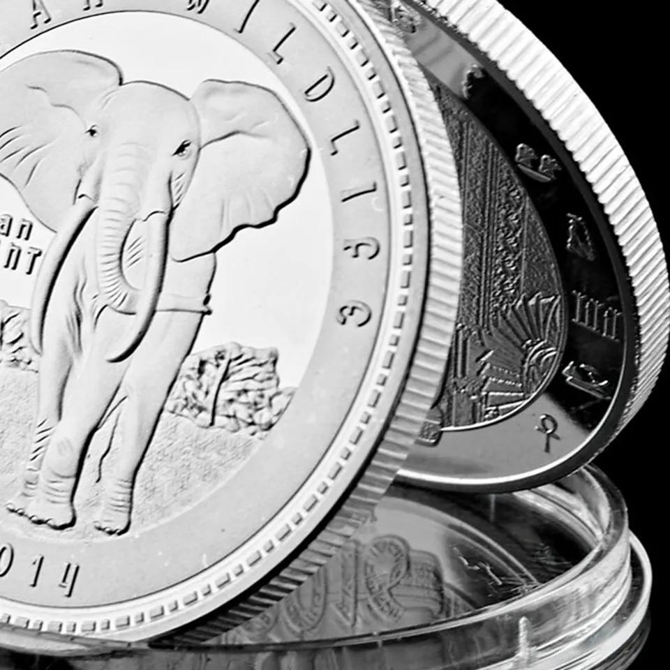 5 pezzi 40mm Africa fauna selvatica fauna selvatica Zambia Elephant 1000 Kwacha Silver Placted Commemorative Coin decorazioni la casa5494983
