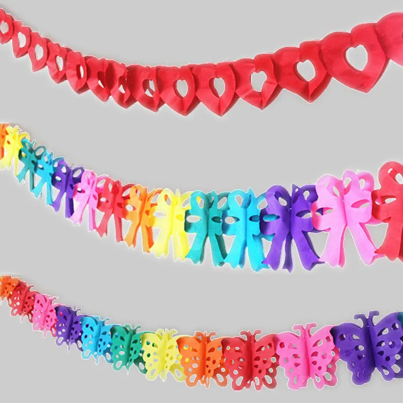 Guirlande de papier coloré saint valentin fête d'anniversaire pour enfants bannière drapeau mariage fanions suspendus bannière de mariage fournitures de décoration fl279K