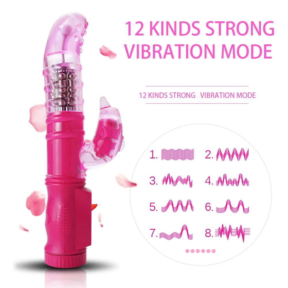 Rotazione 5Mode 12 momode vibratori a doppia vibrazione stimolatore clitoride g spot vibratore giocattoli sessuali adulti donna MX1912281495361