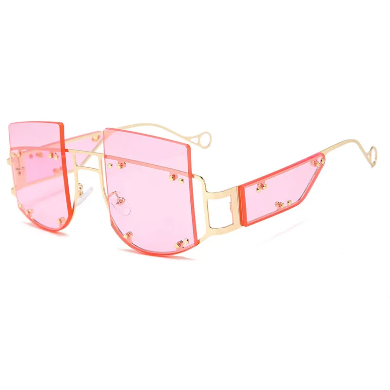 Trendiga överdimensionerade fyrkantiga solglasögon Toppkvinnor Rödbrun tonad färglins UV400 Retro Women Men Sun Glassesw903405