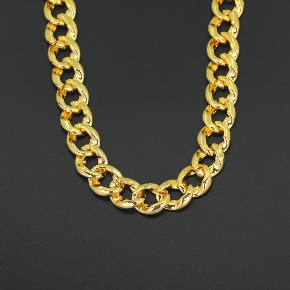 Хип-хоп Iced Out Майами кубинские звенья цепи ожерелье для мужчин длинные толстые тяжелые большие блестящие хип-хоп женские золотые серебряные украшения Gift271A