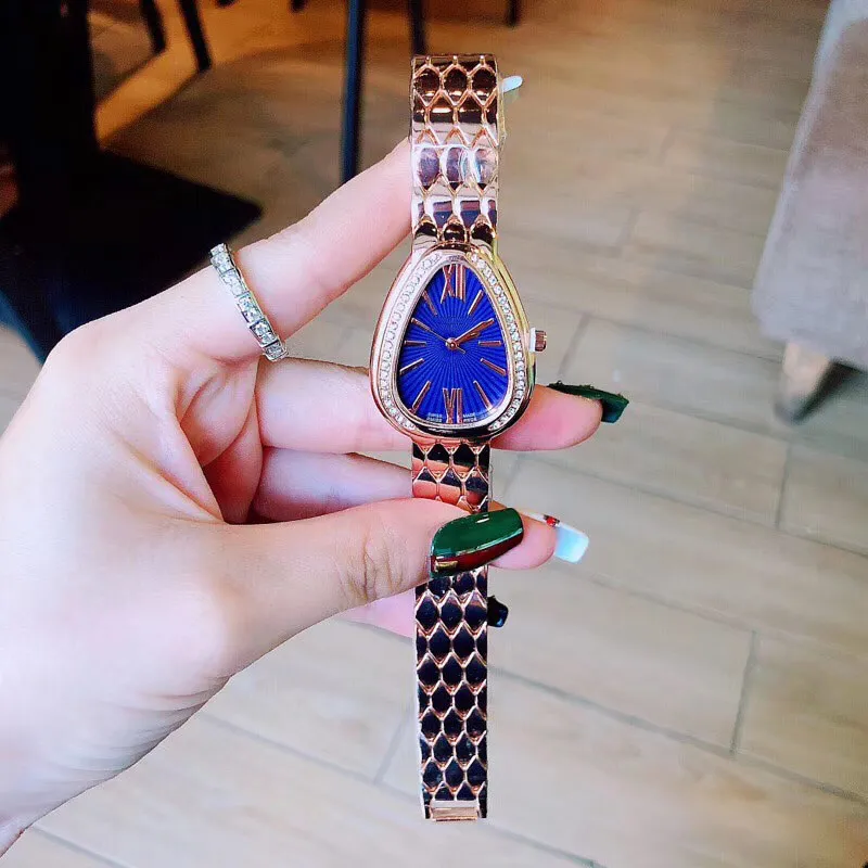 Luxus-Damenuhren Top-Marke Diamant Ovales Zifferblatt Kleid Weibliche Quarz-Damenuhr Edelstahlband-Armbanduhren für Damen Mädchen 276N
