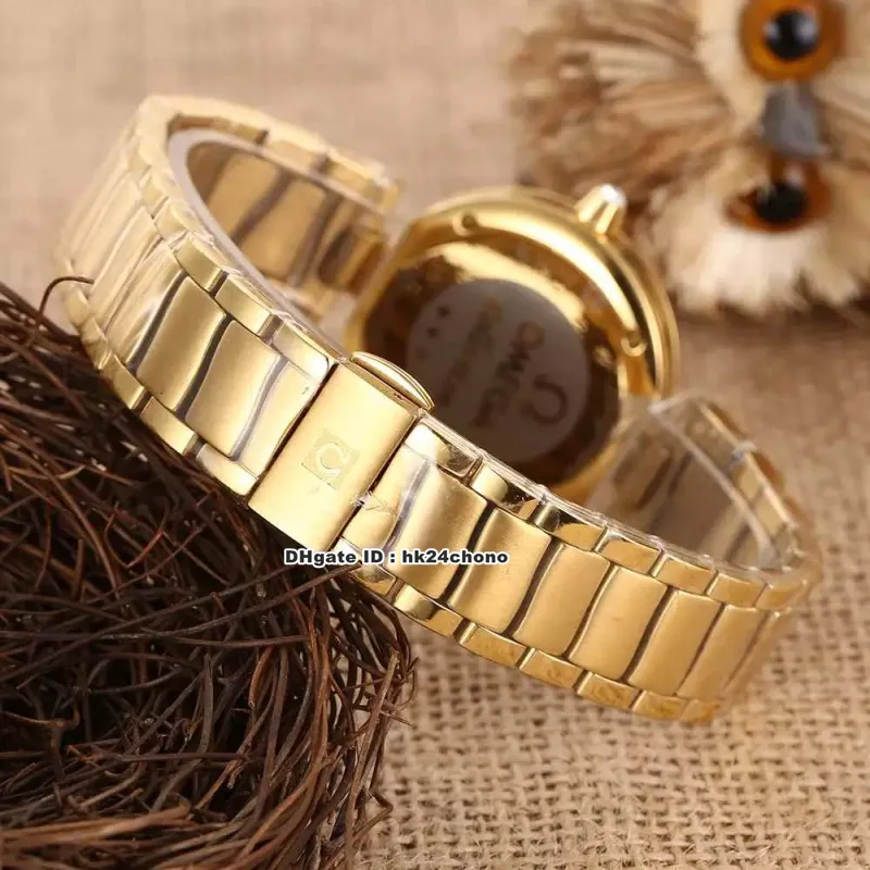 11 estilo ladymatic 34mm relógio de quartzo feminino diamantes moldura mostrador branco pulseira de aço inoxidável relógios femininos okom61b217c