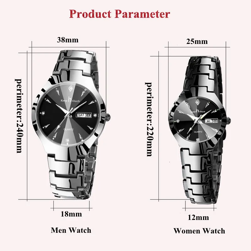 Keep in Touch Brand Luxury Lover Montres Quartz Calendrier Dress Women Women Men Watch Couples Wristwatch Relojes Hombre 2019 avec Box CJ1311B