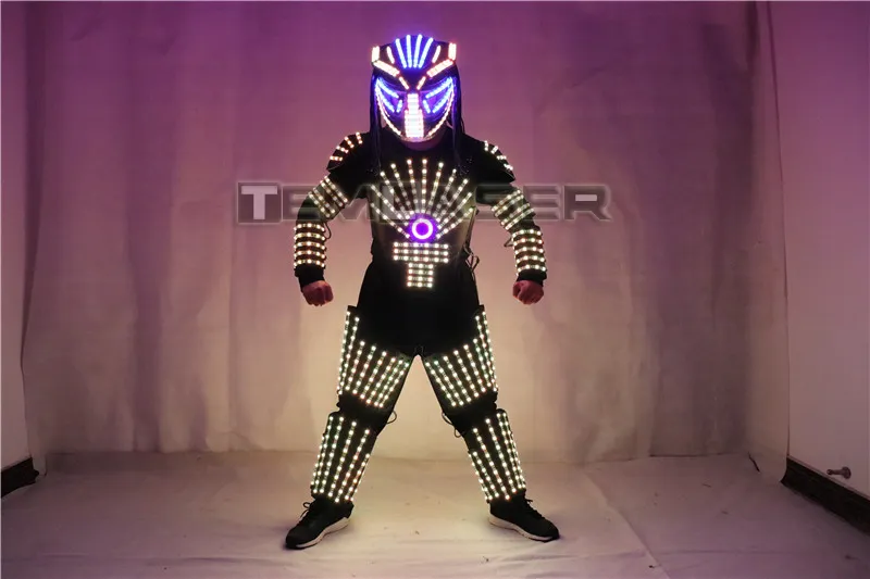 Roupas de palco led traje luminoso led robô terno roupas led ternos de luz traje para dança qerformance wear332h